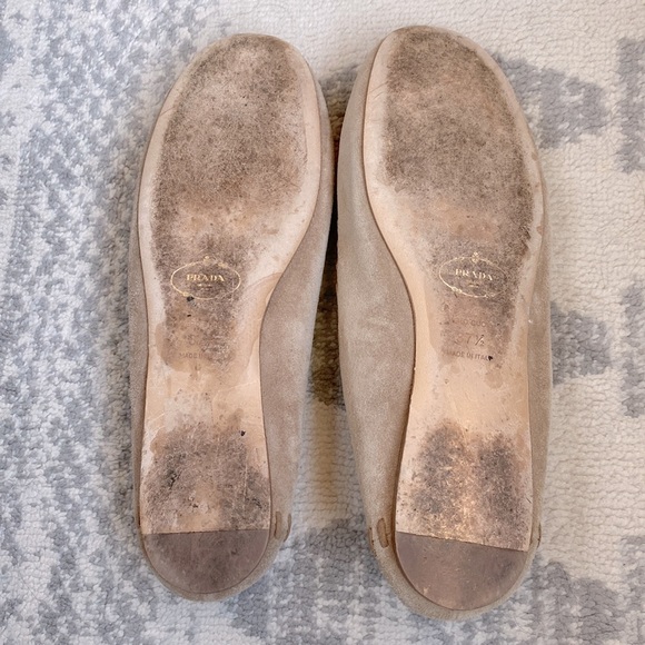 Prada Tan Suede Moccasin Flats 37.5 - Picture 5 of 7